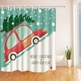 thumbnail image 1 of WOPOP Winter Snowfor Red Car Traveling up the Hill with Christmas Tree Polyester Fabric Bathroom Shower Curtain 66x72 inches, 1 of 1