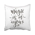 thumbnail image 1 of WOPOP Word Magic Is In You Inspirational Calligraphic Design Text Summer Quote Make Headline Fun Pillowcase Throw Pillow Cover Case 18x18 inches, 1 of 2