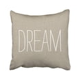 thumbnail image 1 of WOPOP dream dream typography beige linen toss Pillowcase Pillow Cover 18x18 inches, 1 of 1