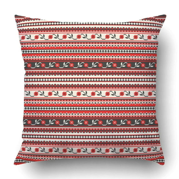 WOPOP inspired Romanian traditional embroidery Pillowcase Throw Pillow Cover Case 20x20 inches