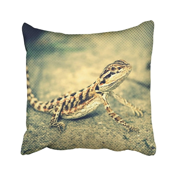 WOPOP lizard double sided bearded dragon lizard Pillowcase Pillow Cover 18x18 inches