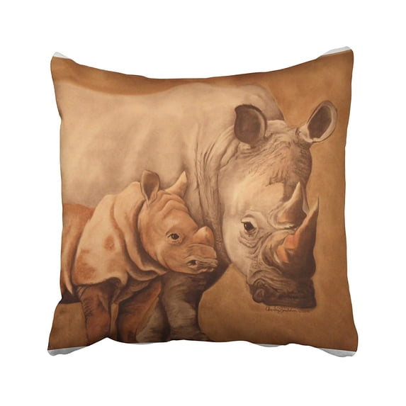 WOPOP rhinoceros rhino Pillowcase Pillow Cover 18x18 inches