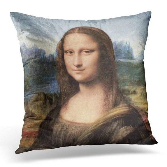 WOPOP the Mona Lisa Portrait Vinci Pillowcase Cover 16x16 inch
