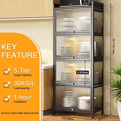 WOQLIBE 5-Tier Kitchen Baker's Rack, Heavy Free Standing Baker's Rack ...