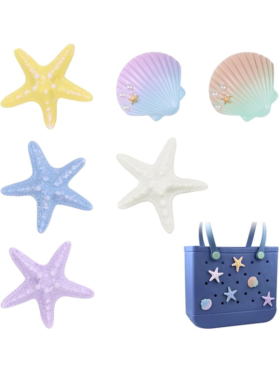 Charms for Bogg Bag - Simple Modern Beach Bag Charms - Simply Southern Beach Tote Accessories, Decorative Insert for Rubber Beach Bag with Holes, Gift for Women & Girls & Ocean Party