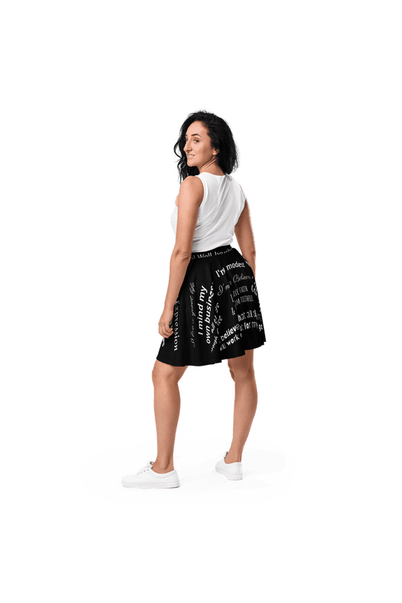 WORDY SWING SKIRT All-Over Print Skater Skirt