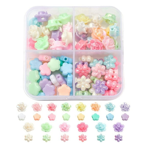 WORGEOUS 1 Box of Necklace Making Loose Beads DIY Flower Shaped Beads DIY Jewelry Accessories
