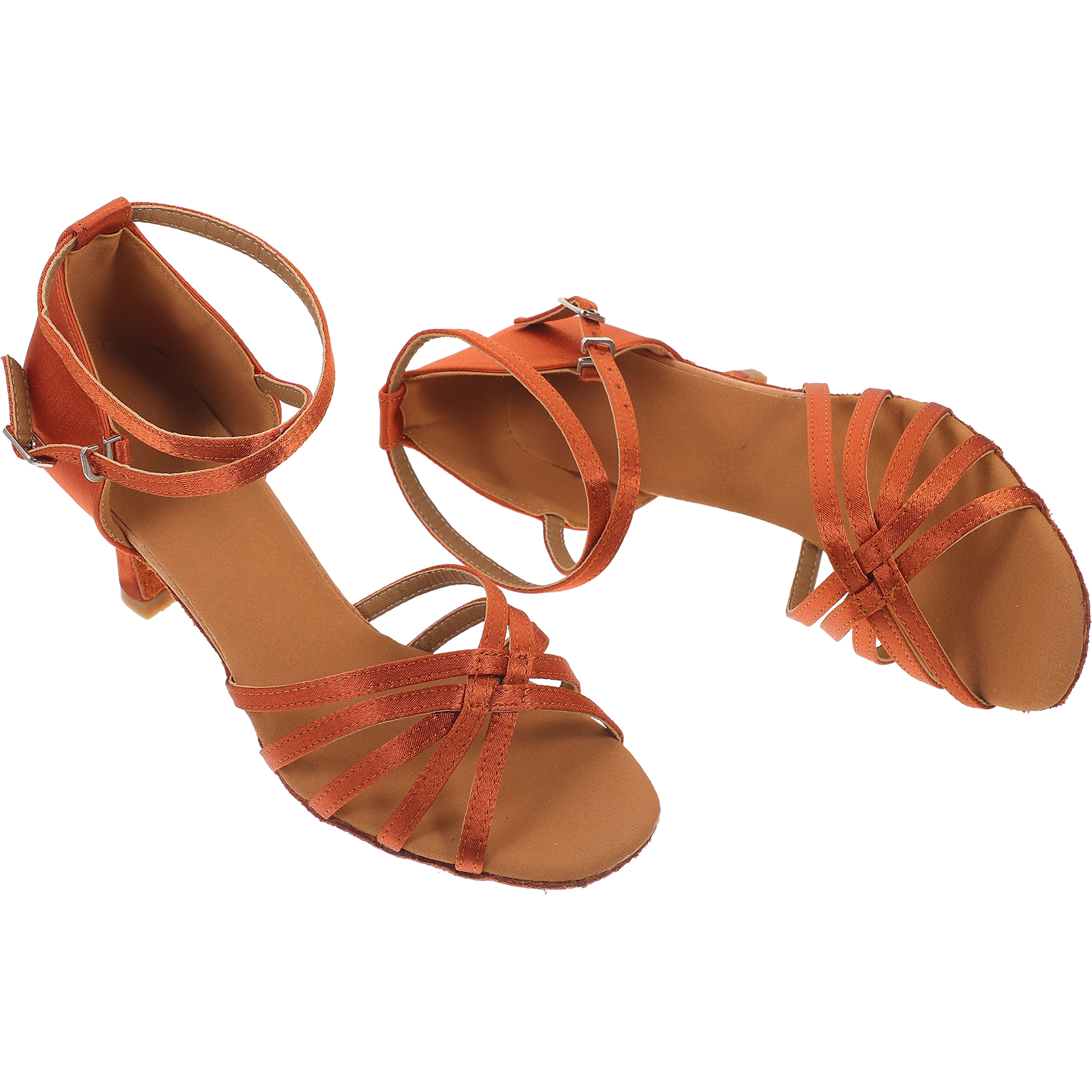 1 Pair of High-heeled Shoes Knotted Strap High Heels Latin Dancing Shoes for Lady - Size 39 (Golden)