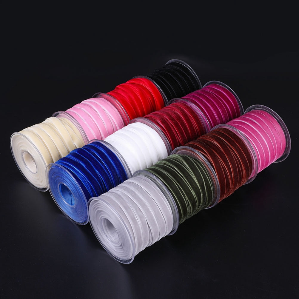 Coffee Ribbon WORGEOUS WRGEOUS 1 Roll Flocking Ribbon Coffee Color for Holiday ...