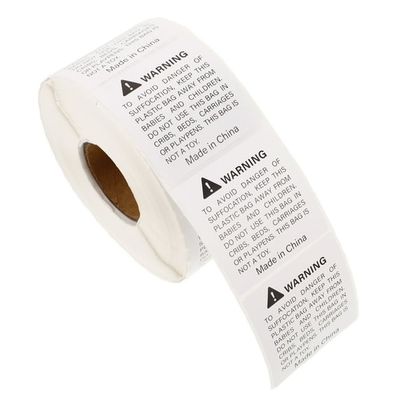 WORGEOUS 1 Roll Warning Label Self-adhesive Sticker Suffocation Fragile Warning Label For Choking Hazard And Risk Of Suffocation