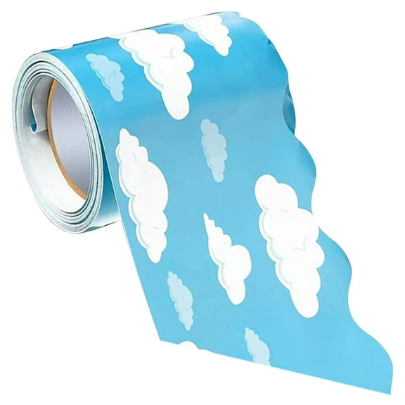 WORGEOUS 1 Roll of Bulletin Board Border Trim Novelty Board Paper Decor Cloud Pattern Paper