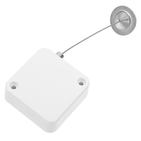 HINTRMENT White Steel Wire Holder Box with Retractable Design for Secure and Convenient Cable Management, 1 Set