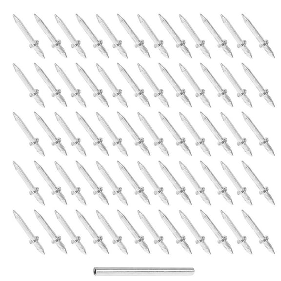 WORGEOUS 1 Set Baseboard Dual-headed Nails Double Screw Nails Hanging Nails and Installation Sleeves