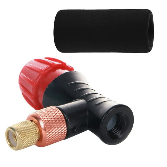 WORGEOUS 1 Set CO2 Inflator with Control Valve Foam Sleeve Portable Portable Tire Inflator Air Compressor CO2 Inflator with Handle Cover for Cycling