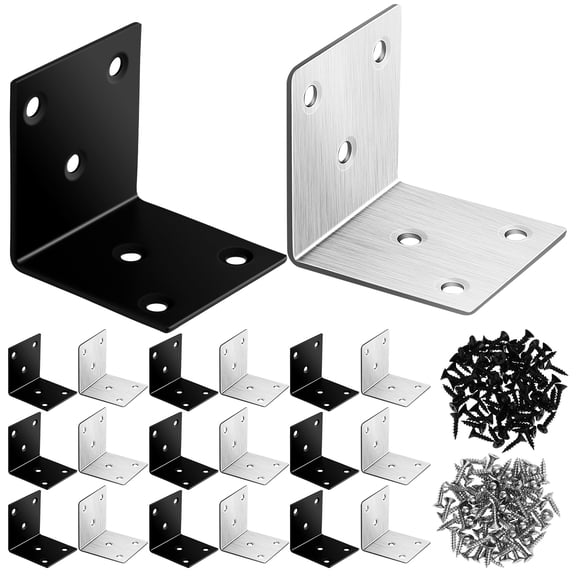 WORGEOUS Satin Nickel Corner Brackets for Blinds, Cabinet Door Handles, Shelf Support Hardware, and Stylish