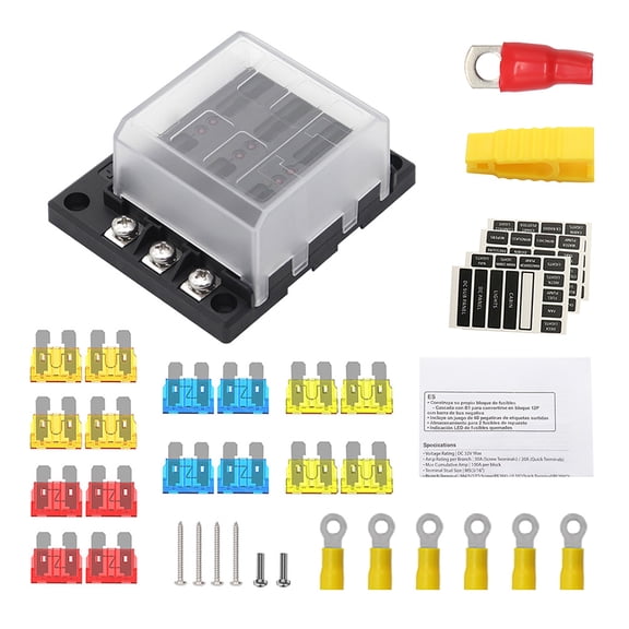 WORGEOUS 1 Set Durable 32V 100A 6-way Fuse Box Waterproof Fuse Box Replacement Fuse Boxes