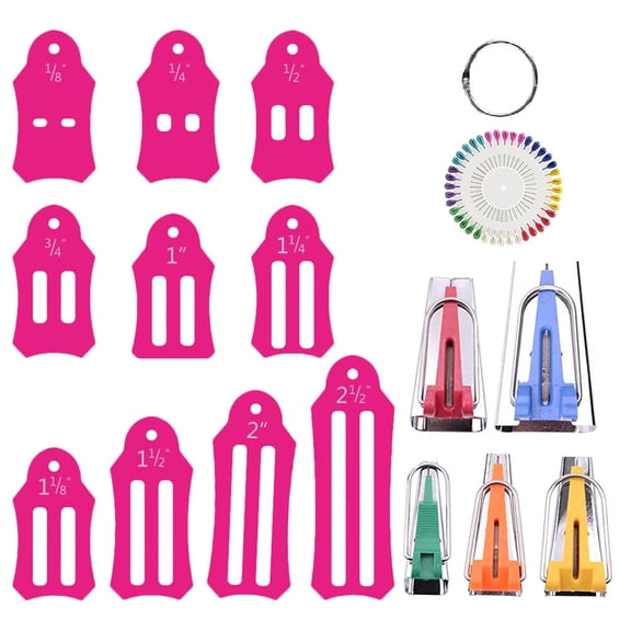 WORGEOUS 1 Set Folding Fabric Tool Fabric Bias Tape Maker Quilting Sewing Tool Kit