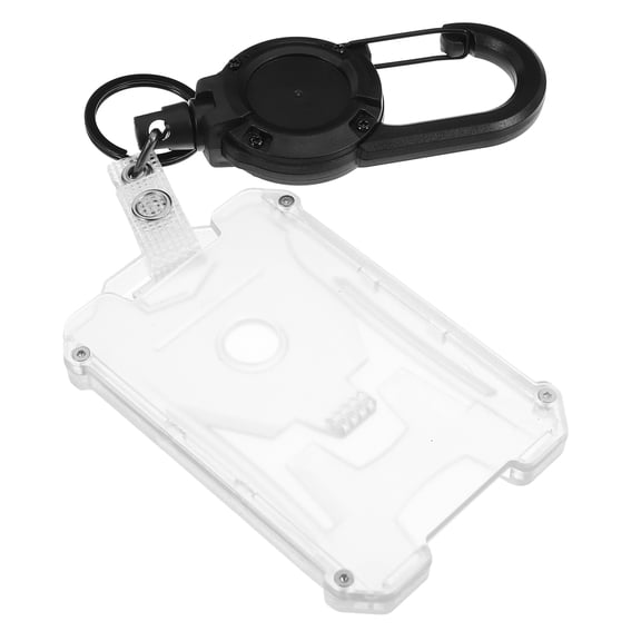 WORGEOUS 1 Set Name Badge Holder ID Card Holder Hard Name Badge Holder Id Badge Clear Holder Badge Reel