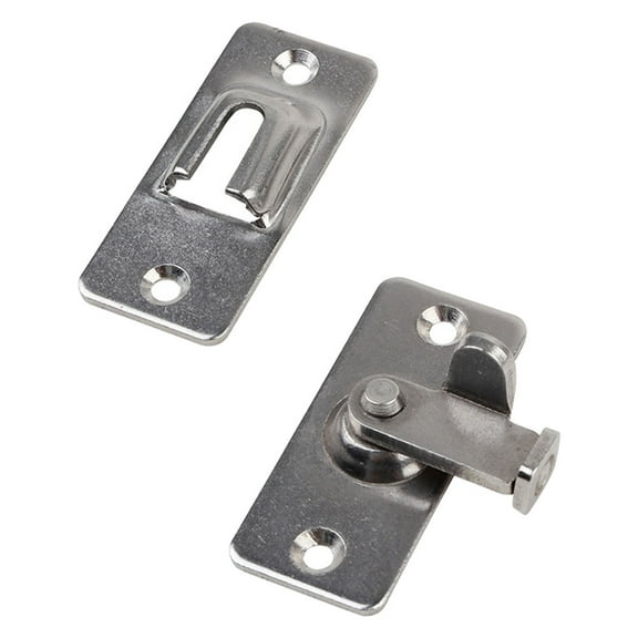 WORGEOUS Stainless Steel Door Lock for Barn Doors 1 Set Silver