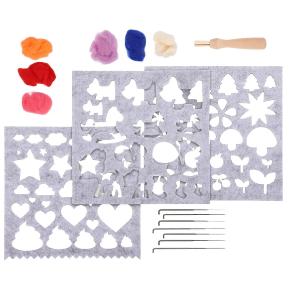 WORGEOUS 1 Set Woolen Felting Applique DIY Mold Felting Starter Mold Lovely Pattern Needle Felting DIY Mold