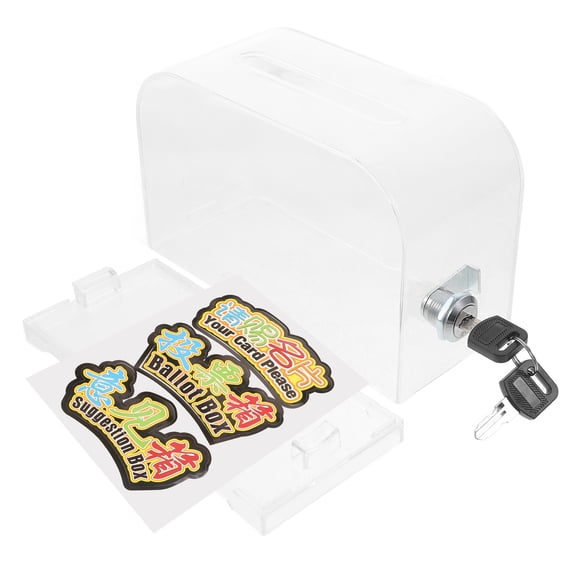 WORGEOUS 1 Set of Business Card Holder Suggestion Box Ballot Box Clear Acrylic Box Donation Box for Fundraising
