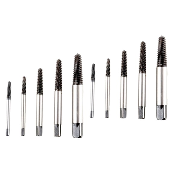 YSNOOWE Steel Screw Extractor, Silver, Quick and Easy, for Narrow Spaces, Auto Repair, 10Pcs