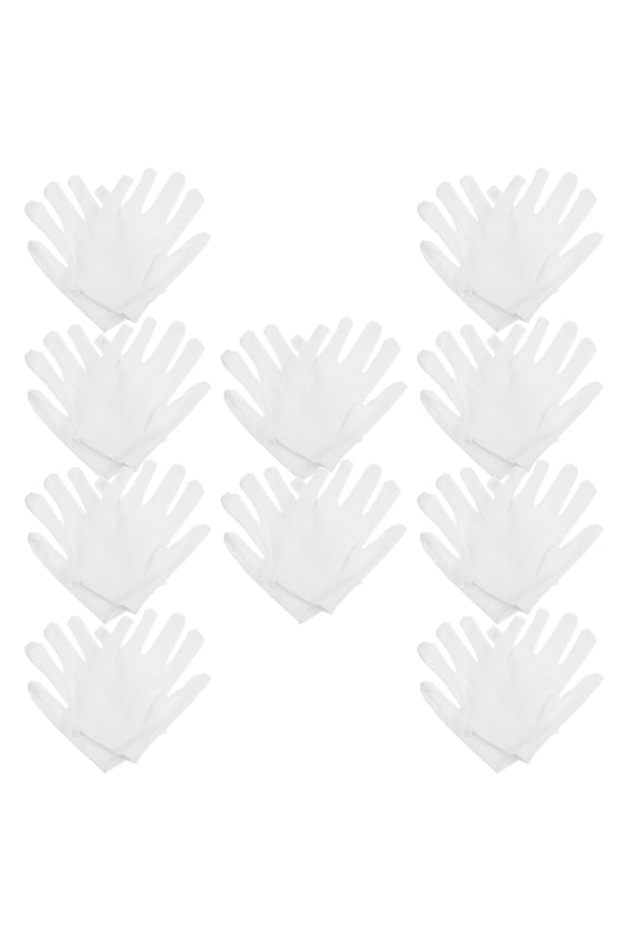 10 Pairs White Jewelry Gloves Reusable Soft Cotton Gloves Washable Jewelry Inspection Gloves for Awards Ceremonies Coin Handling Polishing