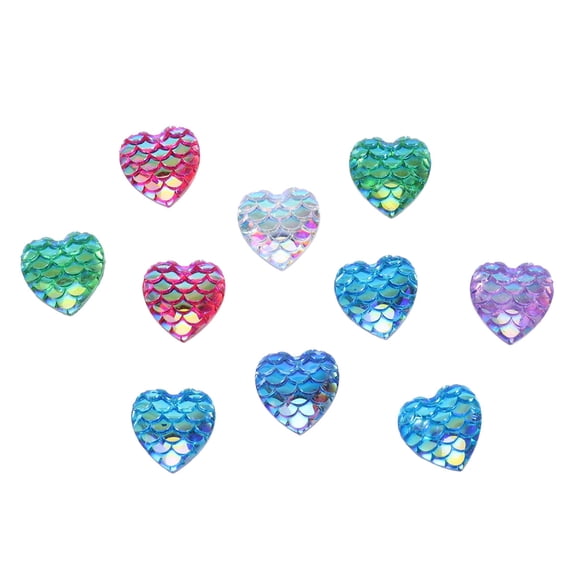 WORGEOUS 10 Pcs Beads for Jewelry Making Iridescent Mermaid Scale Design DIY Accessories