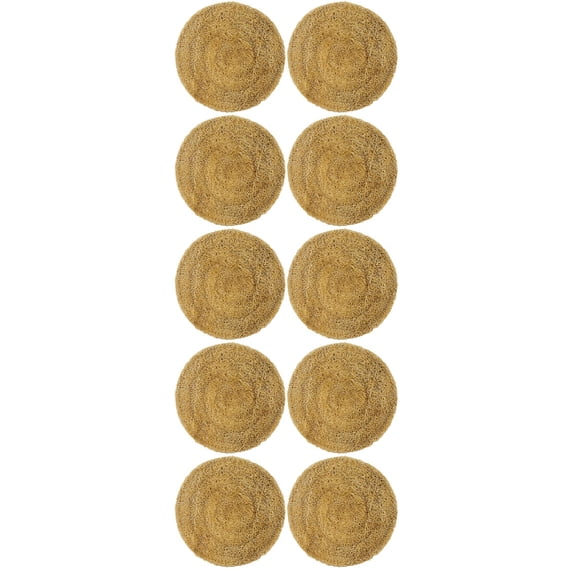 WORGEOUS 10 Pcs Drink Coasters Reusable Cup Mats Round Coasters Natural Loofah Coasters Nonskid Cup Cushions