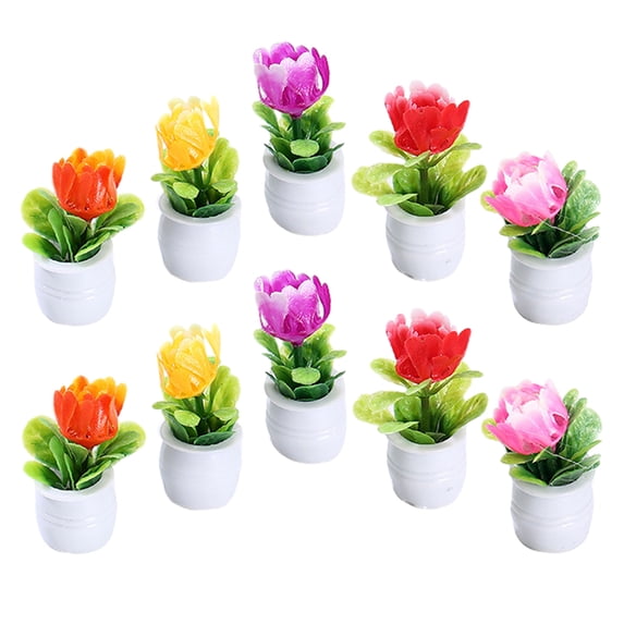 WORGEOUS 10 Pcs Mini Decoration Simulated Small Potted Plant