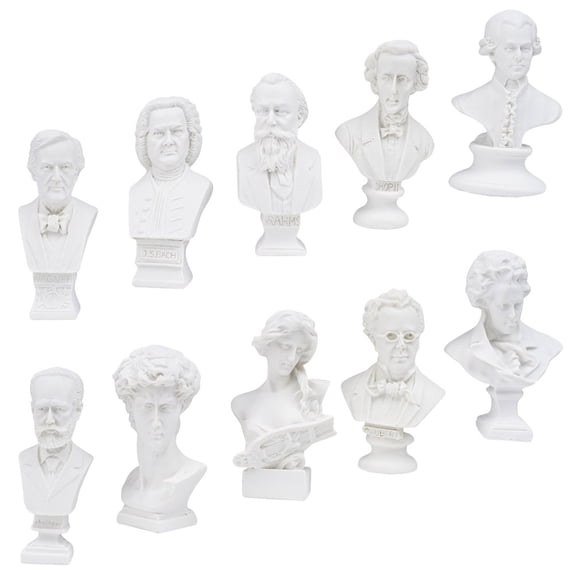 GOOHOCHY 10Pcs White Resin Bust Statues Creative Greek Head Figurine Decoration for Desktop