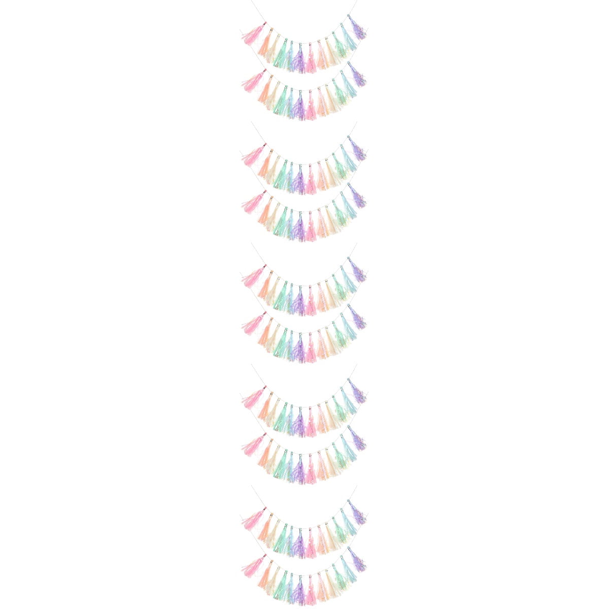 WORGEOUS 10 Pcs Paper Tassel Garland Banner for Birthday Party, Wall Hanging Decor, Girls Room Decoration, Festive Backdrop