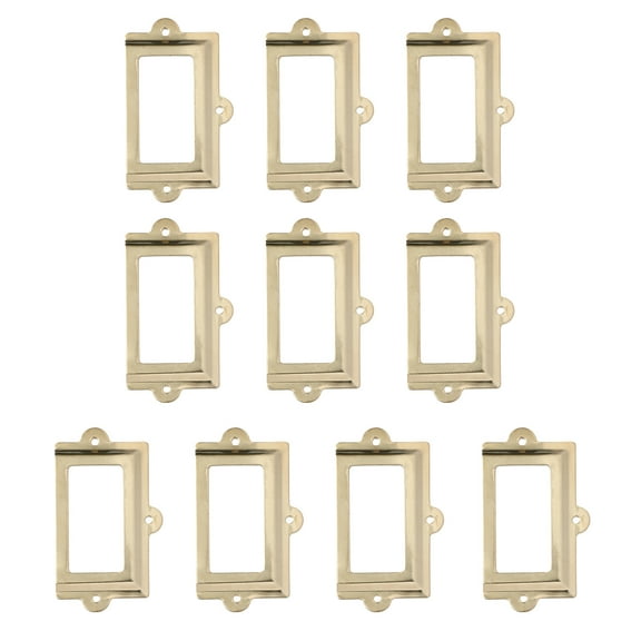 GOOHOCHY Label Holder Pull Handles Golden 10Set 4.2X2.4X0.04In Iron