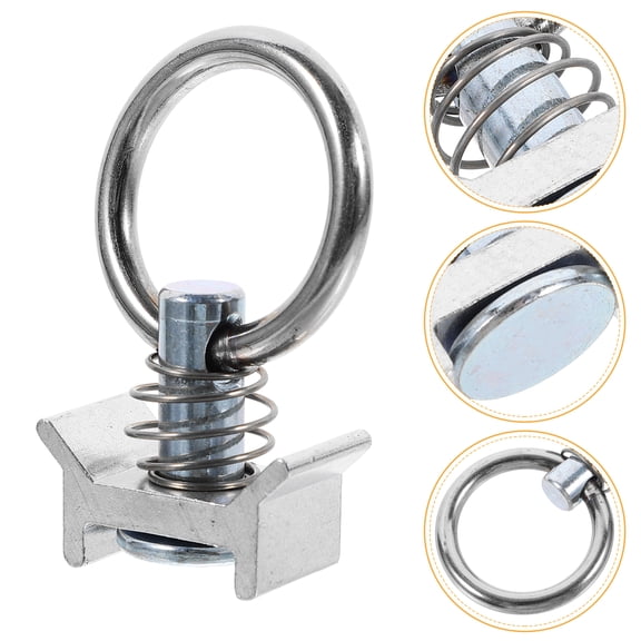 WORGEOUS 10 Pcs Single Stud Rail Joint Ceiling Curtain Track Hooks Ratchet Rings Silver