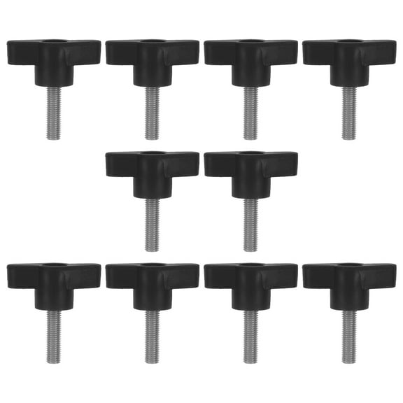 WORGEOUS  10 Pcs Stainless Steel Thumb Screw Thread Thumbscrew Small Black
