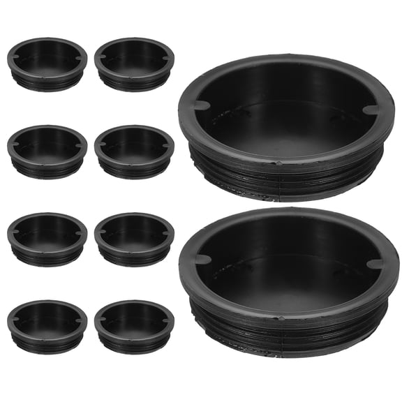 WORGEOUS 10 Pcs Water Caps Water Dispenser Plastic Bucket Lid 6.30X5.70X1.50CM Black