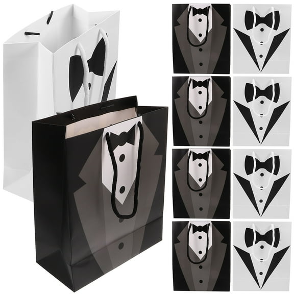 GETAJGHSD Wrapping Bags for Presents Bags Paper Black Storage Wedding 10Pcs