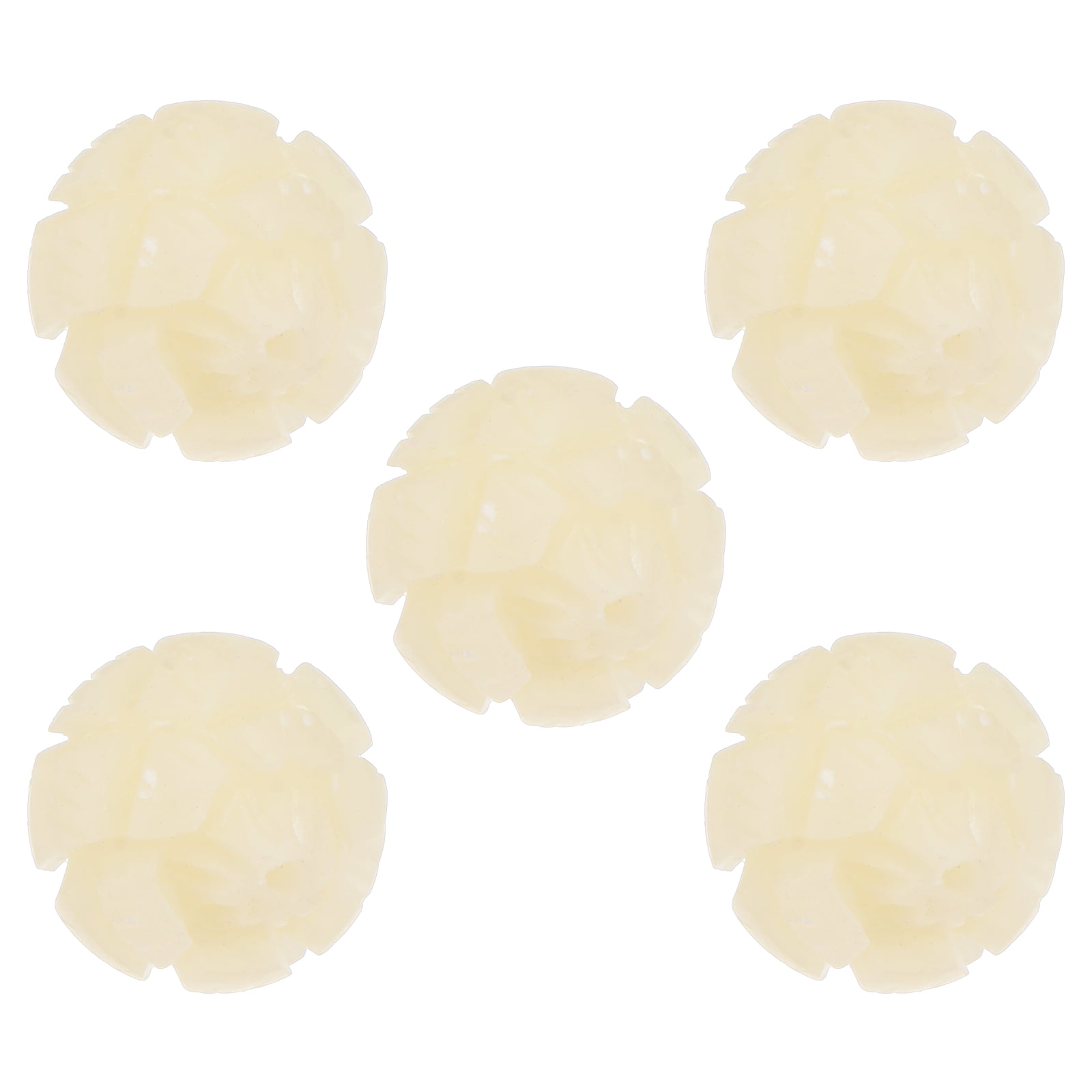 WORGEOUS 10 Pcs Wooden DIY Beads Carving Lotus Beads Buddhist Beads Accessories White