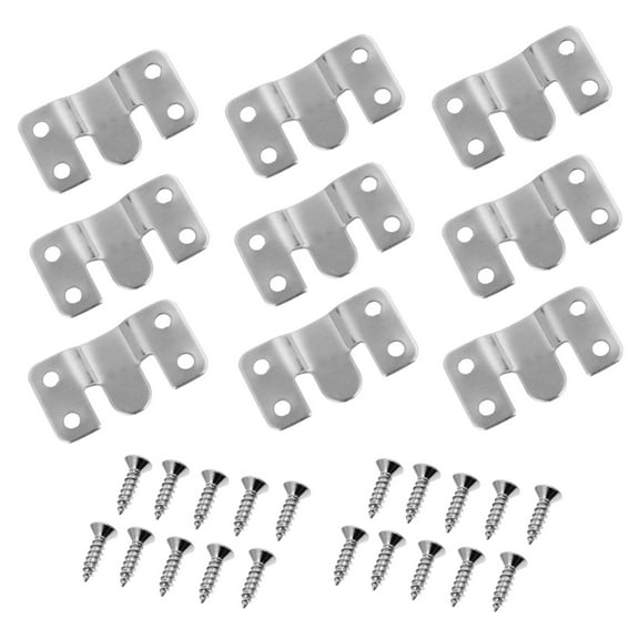 WORGEOUS 10 Sets Mounted Hanging Piece Flush Mount Hangers 5.50X3.00X0.50CM Silver