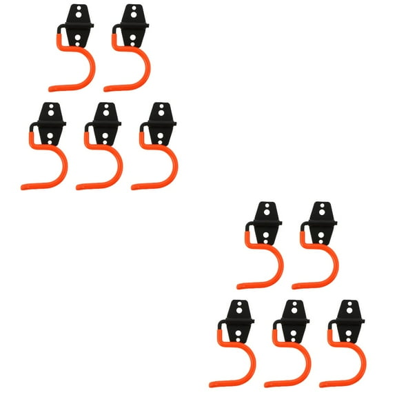 WORGEOUS 10 pcs Heavy Duty Storage Hooks Garage Wall Mount Hook Organizer Mop Holder