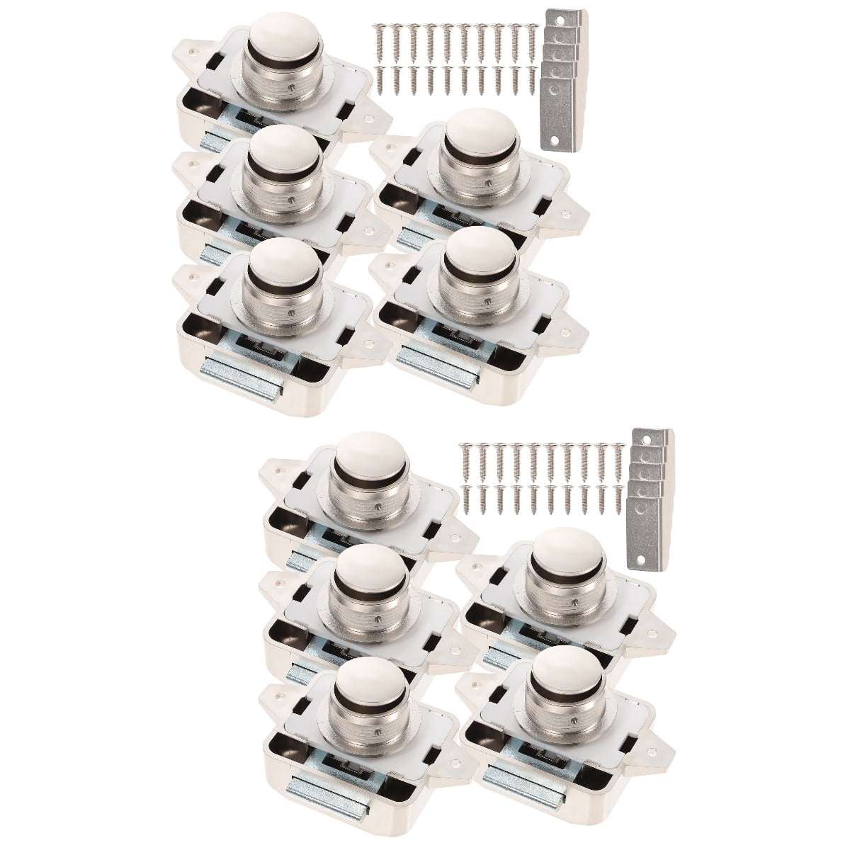 WORGEOUS 10 pcs Keyless Latch Lock Zinc Alloy Cabinet Lock Cabinet Latch Lock Accessory