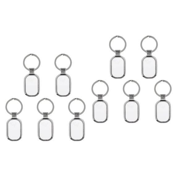 WORGEOUS 10-Pack Metal Key Chains Blank Photo Key for Car Keys and , Accessories