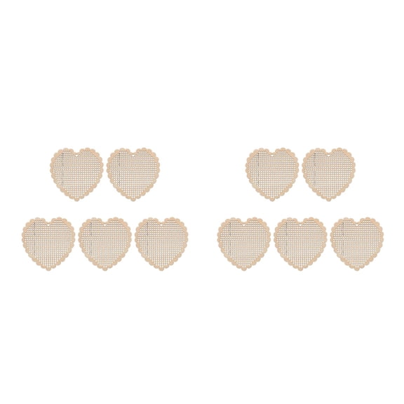 WORGEOUS 10 pcs Heart-Shaped Wood Slices with Holes, Wooden Cross Chips for Crafts, Christmas Decorations, and Woodworking Projects