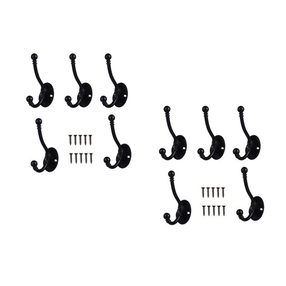 YSNOOWE Zinc Alloy Wall Hooks Set of 10 Retro Style Heavy Duty Closet Hangers for Home Organization