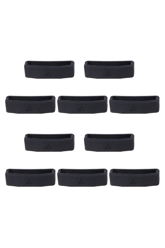 10 pcs Strap Silicone Ring Silicone Watch Band Strap Loops Movable Ring Positioning Buckle Compatible for Garmin (Black, 5X Inner Diameter 26mm)