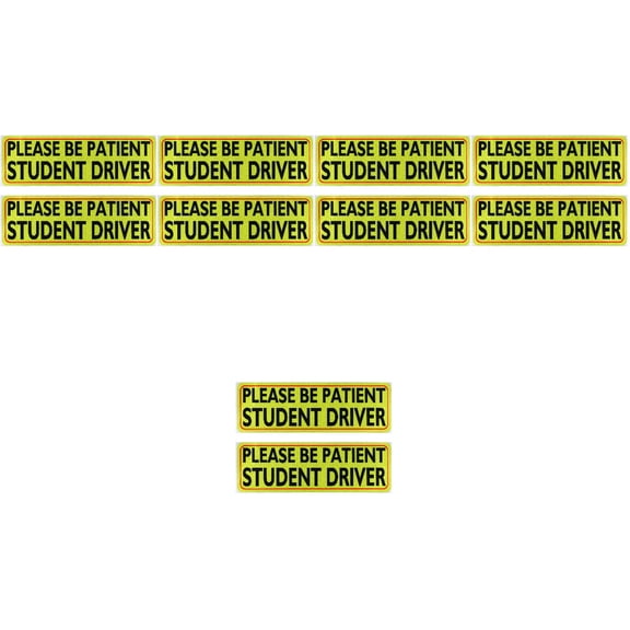 WORGEOUS 10-Pack Car Stickers for Novice Drivers, Practice Driving Decals, Safe Driving Reminder Labels