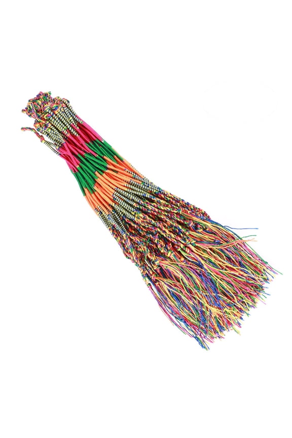 100 Pieces Handmade Friendship String Bracelets Bulk Set Colorful Adjustable Jewelry