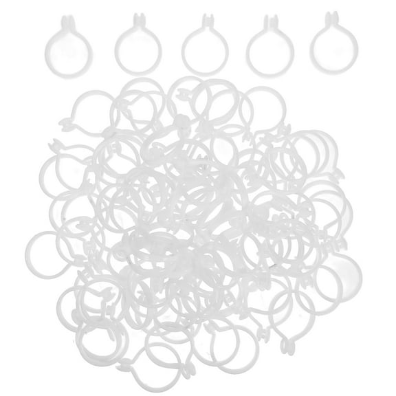 WORGEOUS 100 Pcs Cartoon Wall Clock Curtain Hanging Ring 5.20X3.90X1.30CM White