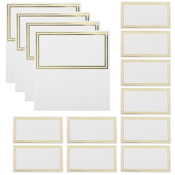 WORGEOUS 100 Pcs Hot Stamping Table Card Blank Cards and Envelopes Dinner Banquet Golden