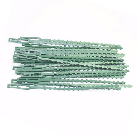 GOOHOCHY Garden Cable Ties for Plants Reusable Plastic Fixing Buckles Light Green 100pcs Eco Friendly Adjustable Straps